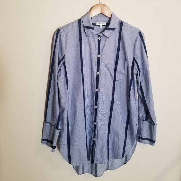 Madewell Tops - Madewell - Women's Striped Button-Down Tunic Shirt - Medium